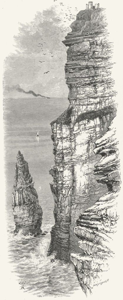 IRELAND. Cliffs of Moher 1888 old antique vintage print picture